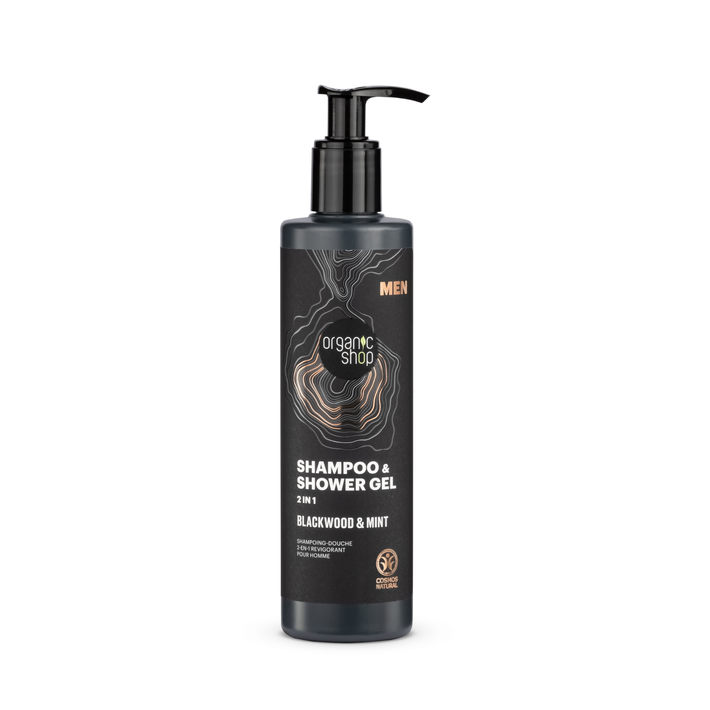 Organic Shop Shampoo and Shower Gel 2 in 1 Blackwood & Mint, 280 ml